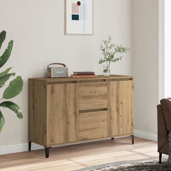 vidaXL Buffé ek hantverk 102x35x70 cm ingenjörsträ 856487