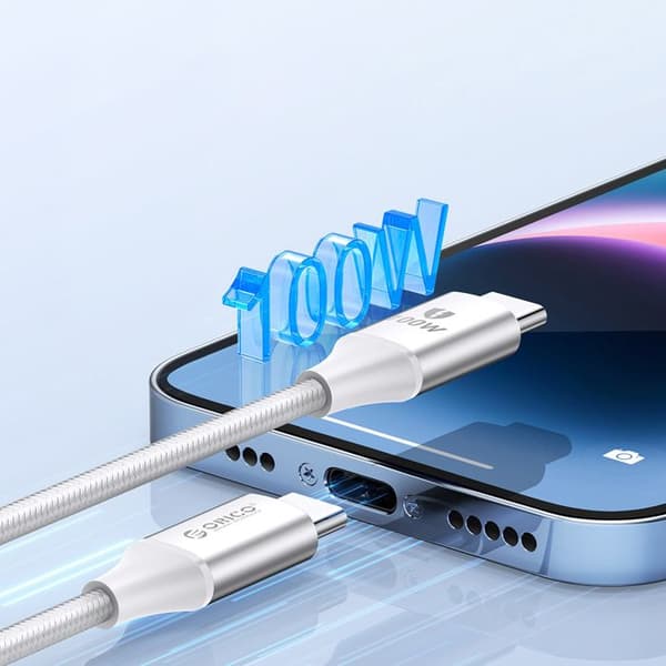 USB-C-kabel CDX 100 W 5 A Power Delivery 1 m - Vit