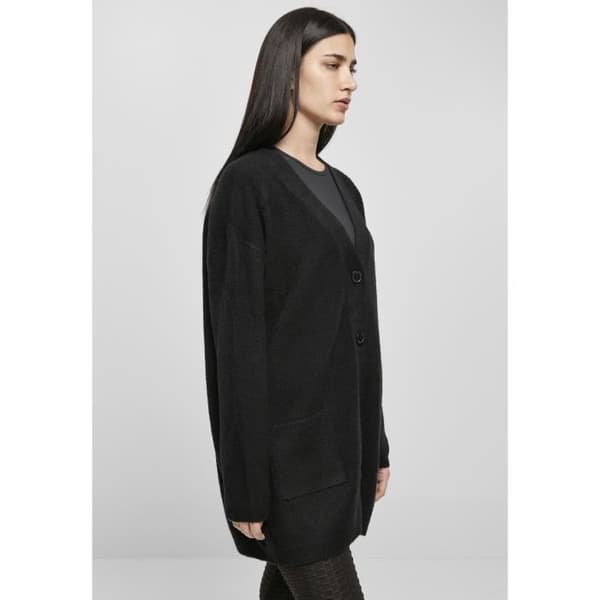Urban Classics Chunky Fluffy Knit damkofta - svart - M