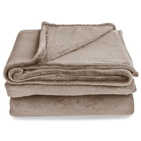Mikrofiberfleecefilt 160 x 210 cm Kaffe