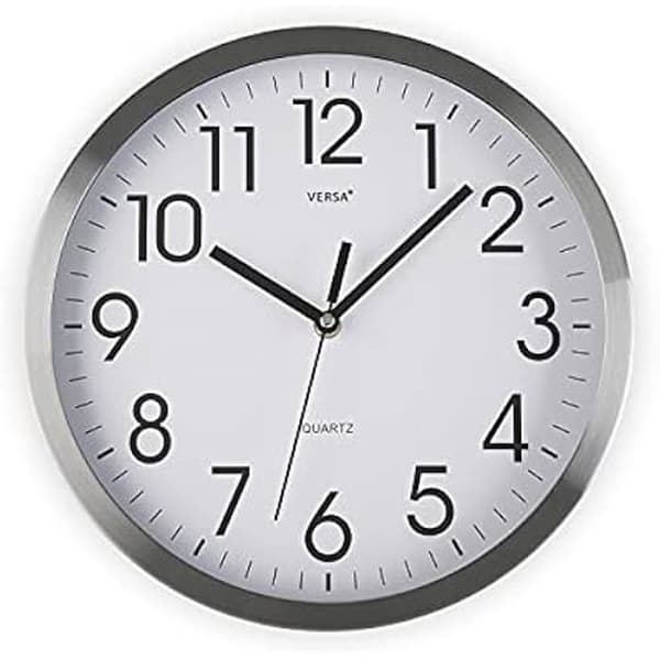 Klocka - VERSA - Modell Versa - Aluminium - Metallisk Silver - 30.5 cm Rund