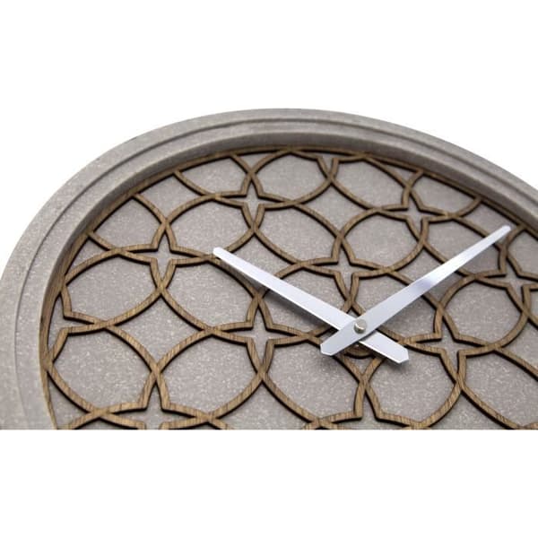 NEXTIME Concreto Love väggklocka - Trä - Grå - Ø 39,5 cm