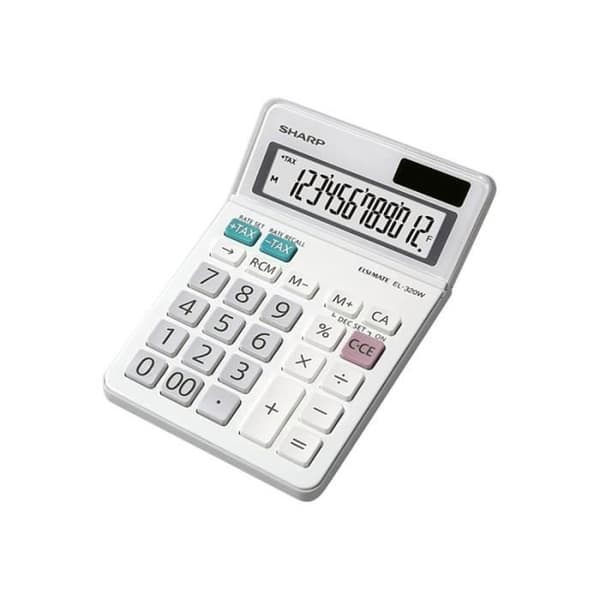 Sharp EL-320W Kontorsräknare 12 siffror solpanel, batteri