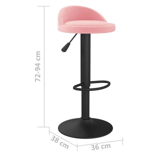 vidaXL Barstolar set om 2 rosa sammet 333606