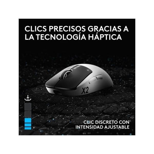 Logitech PRO X2 SUPERSTRIKE trådlös mus 44000 DPI vit haptisk LIGHTSPEED