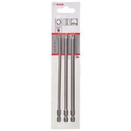 Torx-bits - BOSCH - Set om 3 - Extra hårt stål - T20, T25, T30 - 152 mm