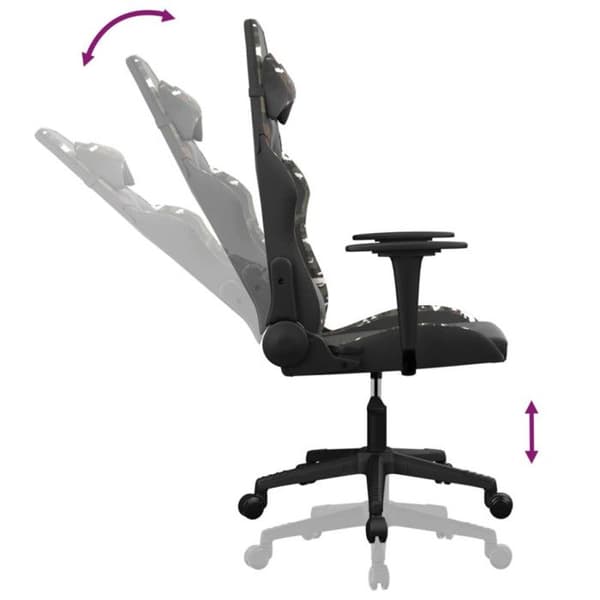 Massagespelstol svart och kamouflageläder
