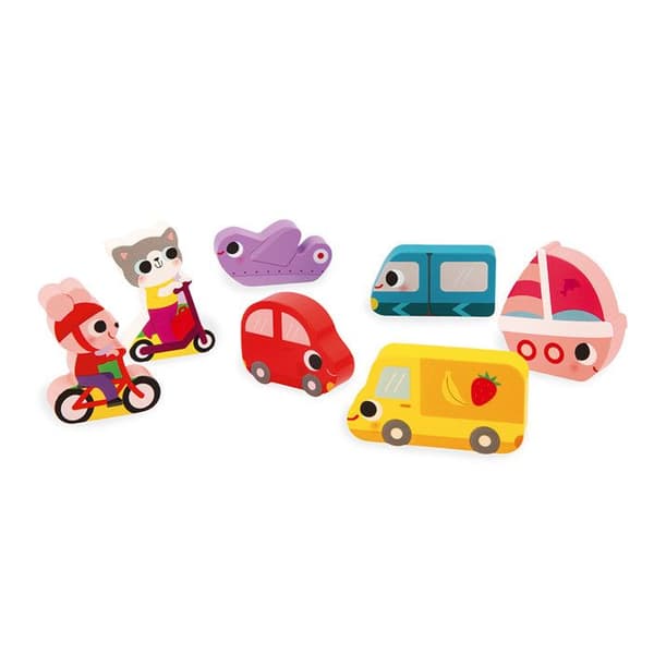 Chunky Puzzle Fordon - FSC Trä - 7 bitar - Från 18 månader