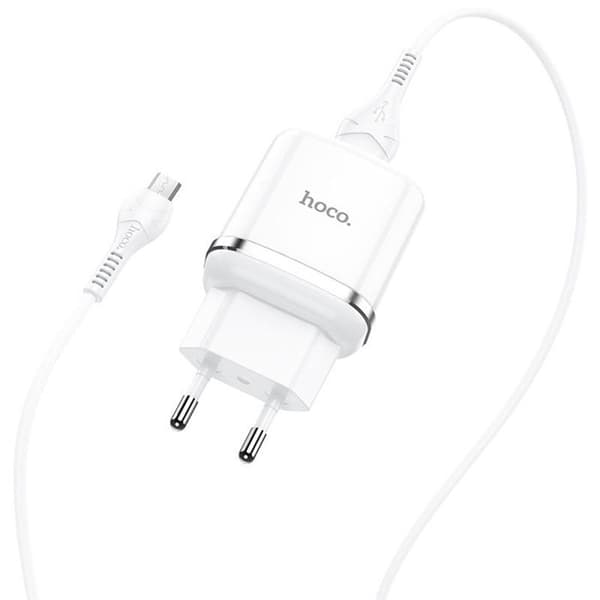 Laddare Adapter - HOCO - Special (N3) - USB-A 18W - 3A - Micro-USB-kabel 1m - Vit