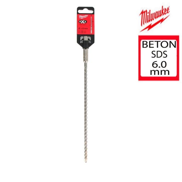Borr - MILWAUKEE - RX4 - SDS-plus 6mm - 260mm - Stål 4 eggar
