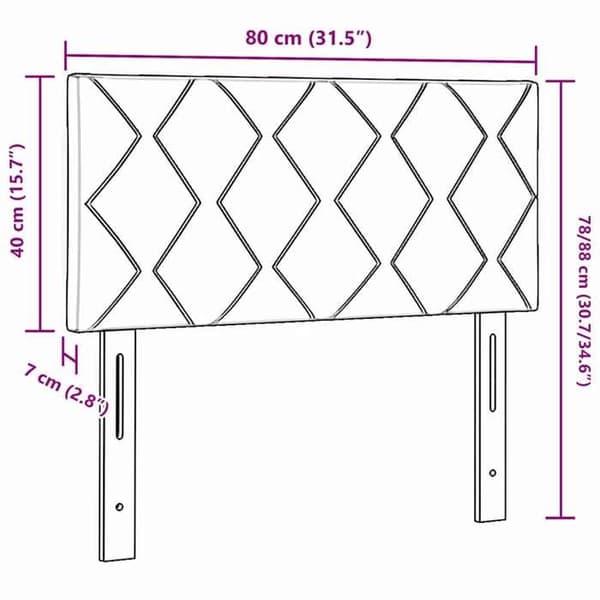 vidaXL Sänggavel Mörkgrå 80 cm Sammet 42007210