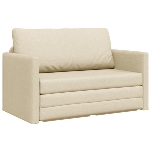 Soffa säng 2 i 1 Kräm 124x71x78 cm Tyg