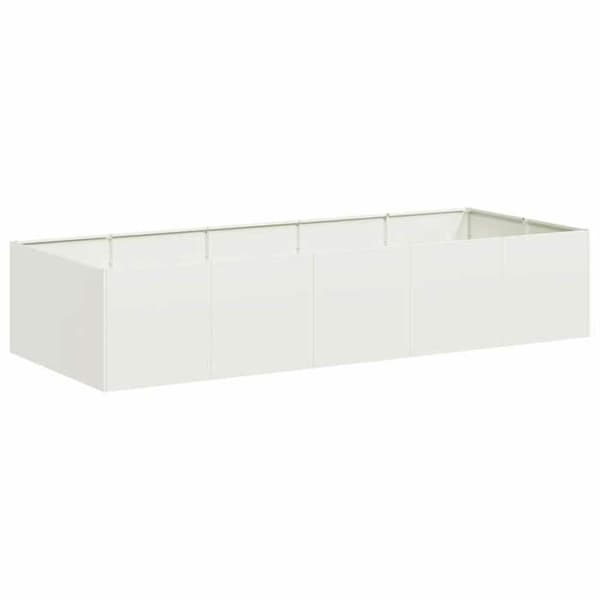 vidaXL Blomlåda vit 200x80x40 cm stål 860753