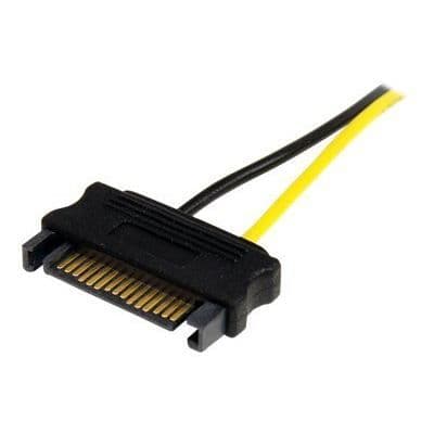 SATA till 8-stift PCI Express grafikkort strömadapterkabel - STARTECH.COM - 15 cm - Svart
