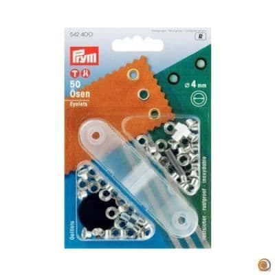 Ögla PRYM silver mässing rostfritt 4 mm - förpackning med 50