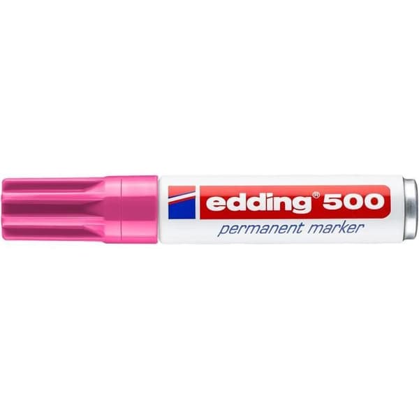 Permanent marker - EDDING - 500 - Förpackning med 10 - Rosa - Spets 2-7 mm