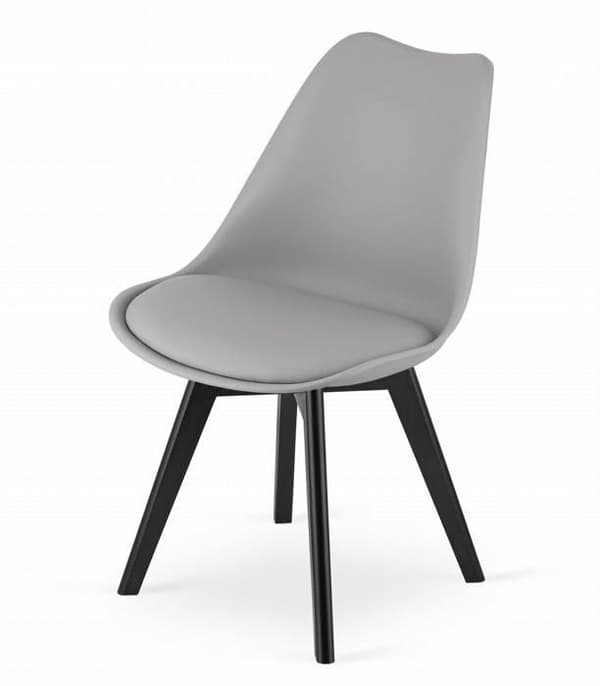 Stol MARK - grå ben / OSKAR, svarta x 1, tidlös design