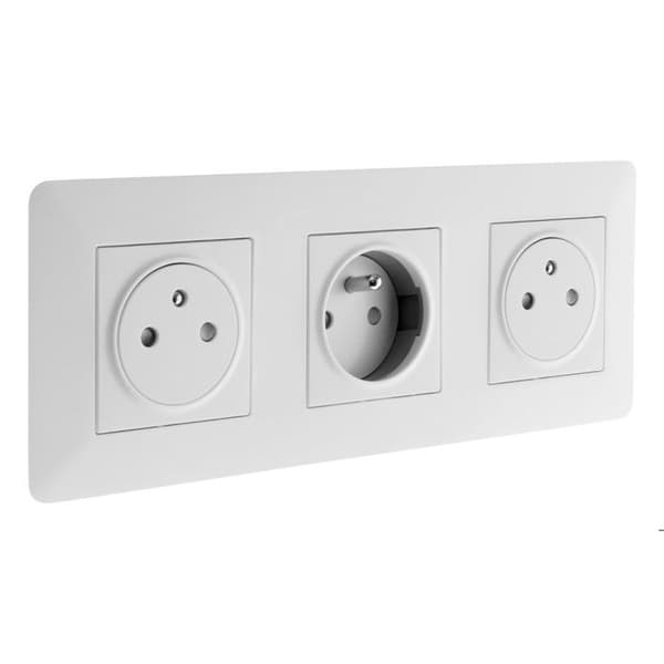 Triple pris affleurande Artezo 2P+T + låda - vit - Zenitech