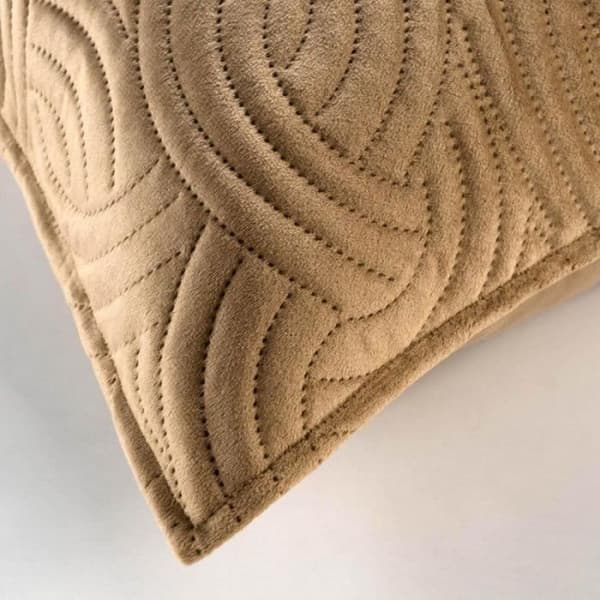 Kuddfodral i enfärgad sammet "Solange" 60x60cm Chamois