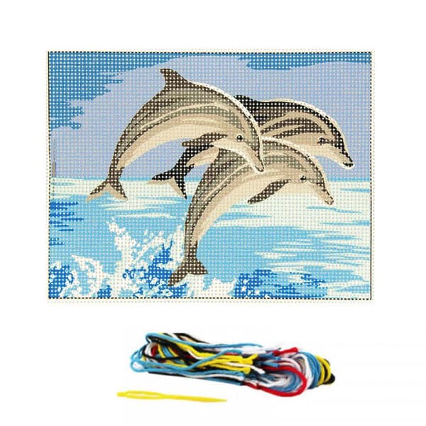 Dolphin Trio Canvas Kit 15 x 20 cm