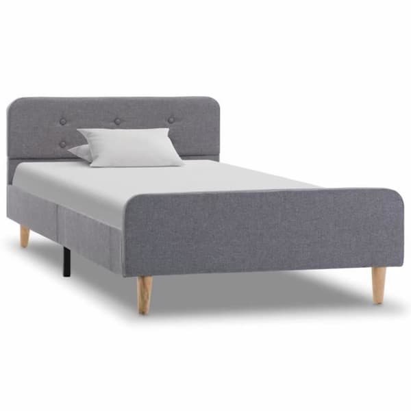 vidaXL Sängram Ljusgrå Tyg 100 x 200 cm
