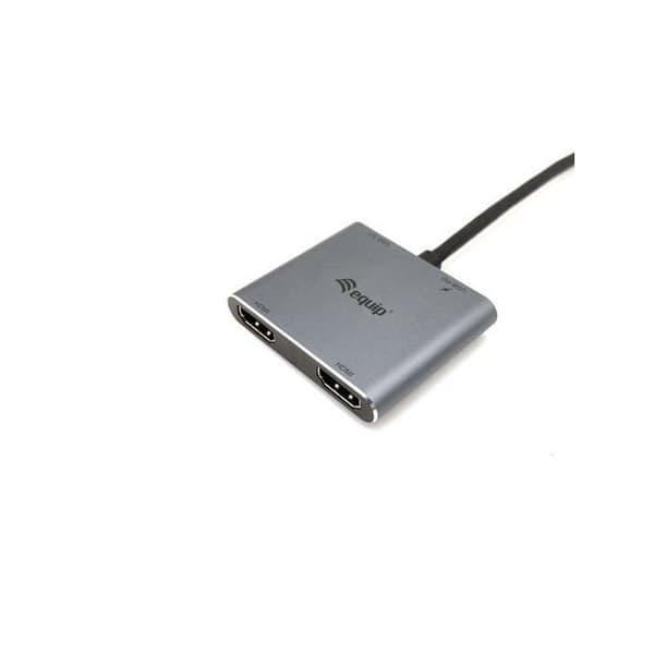 USB-hubb - EQUIP - 133484 - 4K - USB 3.0 - 100W USB PD - Grå
