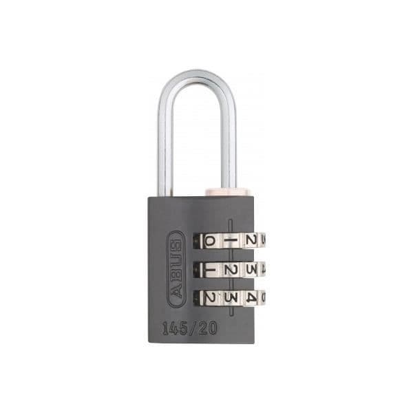 Kodlås - ABUS - Anpassningsbar 3-siffrig kod - Anodiserad aluminium - Titangrå - Nyckellös