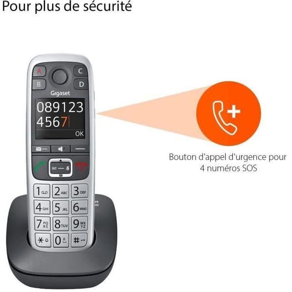 Gigaset Trådlös dect telefon silver - giga e 560 silver