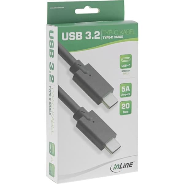 USB-kabel - INLINE - 35704A - 1,5 m - USB C - 3.2 Gen 2 - Svart