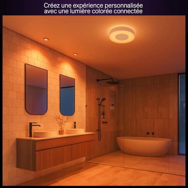 Philips Hue Xamento 1-pack inbyggda spotlights vit, smarta badrumslampor