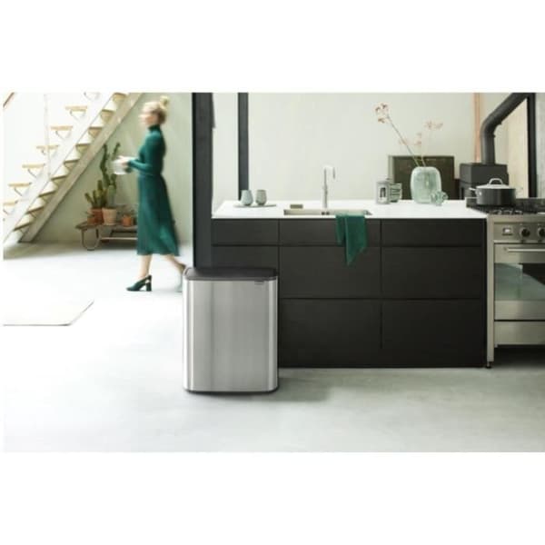 BRABANTIA Bo Touch Bin - 2x 30 L - Matt stål Fingeravtryckssäker