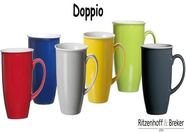 Kaffekopp - Ritzenhoff - Breker - Set med 4 - 320 ml - Gul - Elegans