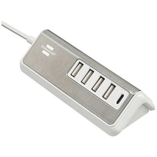 USB-laddare - Brennenstuhl - 1508230 - 4x USB typ A - 1x USB typ C - Textilsladd 1,5m