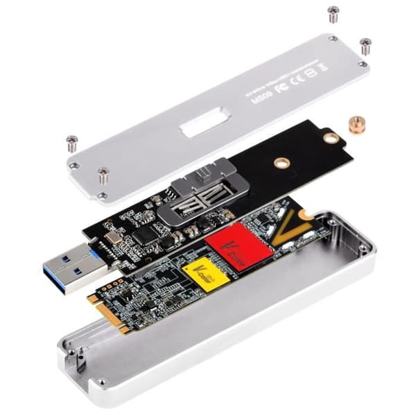 Extern hårddiskhölje - SILVERSTONE - SST-MS09S - USB 3.1 Gen 2 - Aluminium - Kompakt