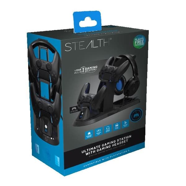 PS5 laddstation och integrerat headset - Stealth
