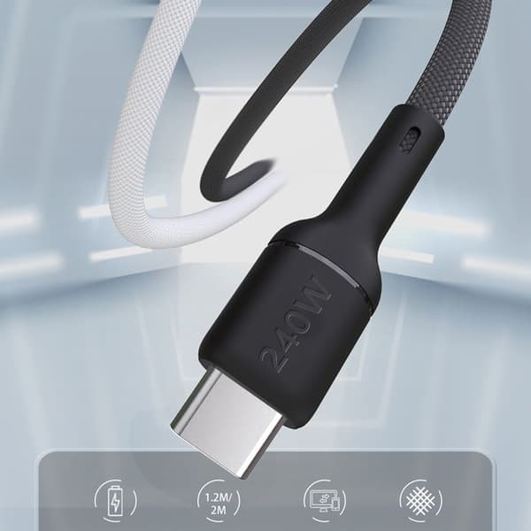 USB-C PD 240 W 2 m - Svart