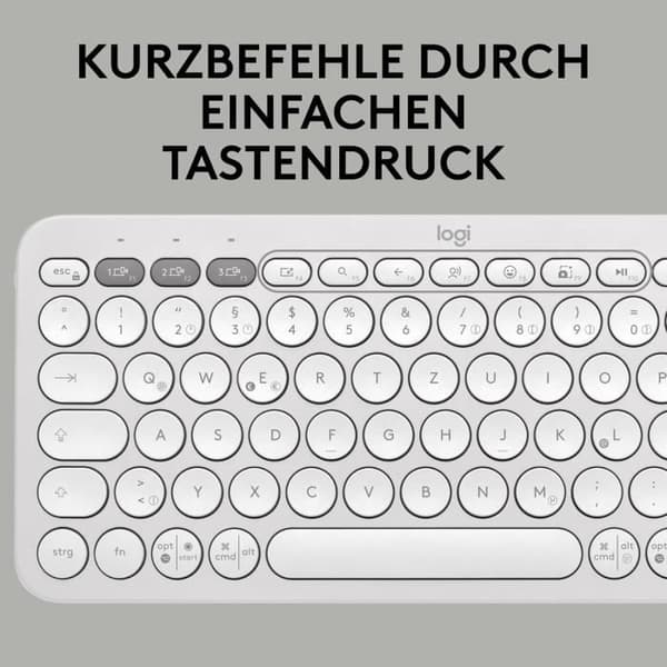 Tangentbord - Logitech - Pebble Keys 2 K380s - QWERTY Pan Nordisk - Bluetooth - Vit