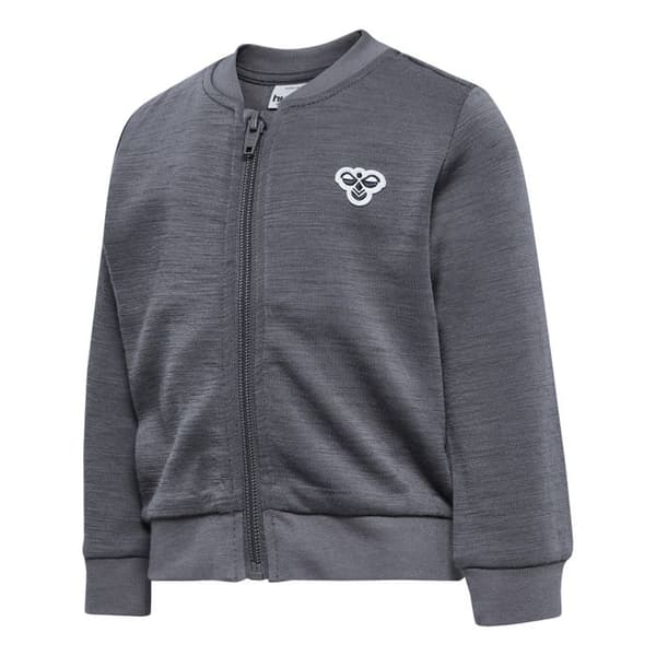 Hummel Bee zip-up barntröja - mörkgrå melange