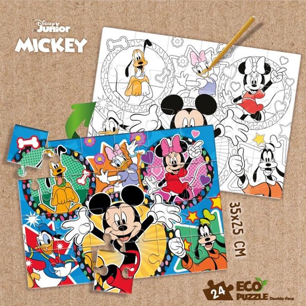 ECO-PUSSEL 24 DELAR MINI DUBBELSIDIG MICKEY