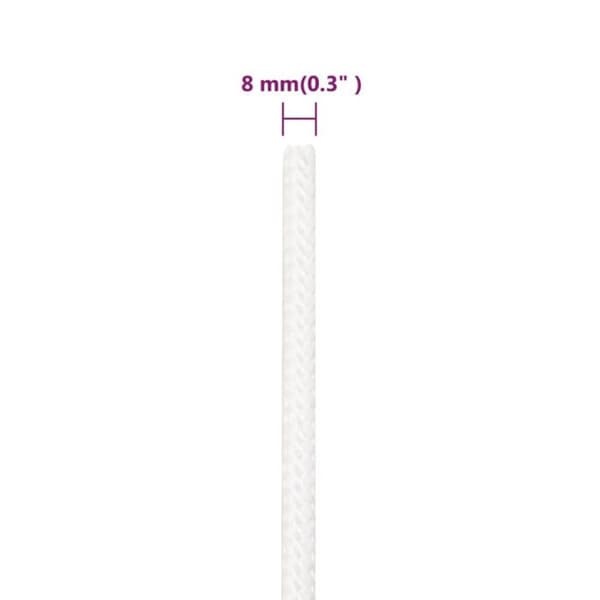 vidaXL Båtrep Komplett Vit 8 mm 25 m Polypropen 152554