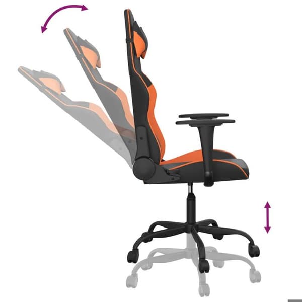 Gaming massage stol i konstläder vidaXL
