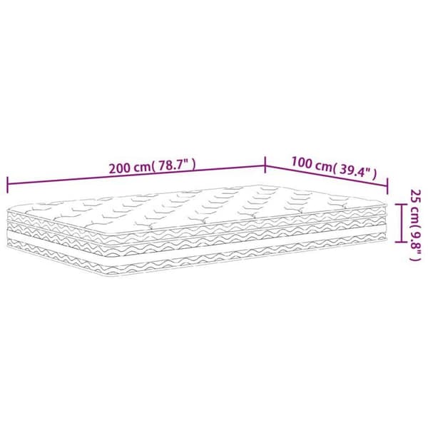 vidaXL Pocket Spring Madrass Medium 100x200 cm 372915