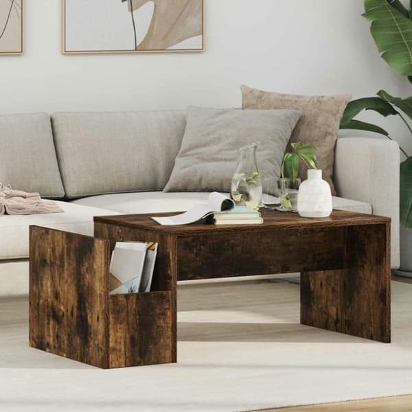 Soffbord - VIDAXL - 90 x 45 x 35 cm - Rökek - Ingenjörsträ - Rektangulär