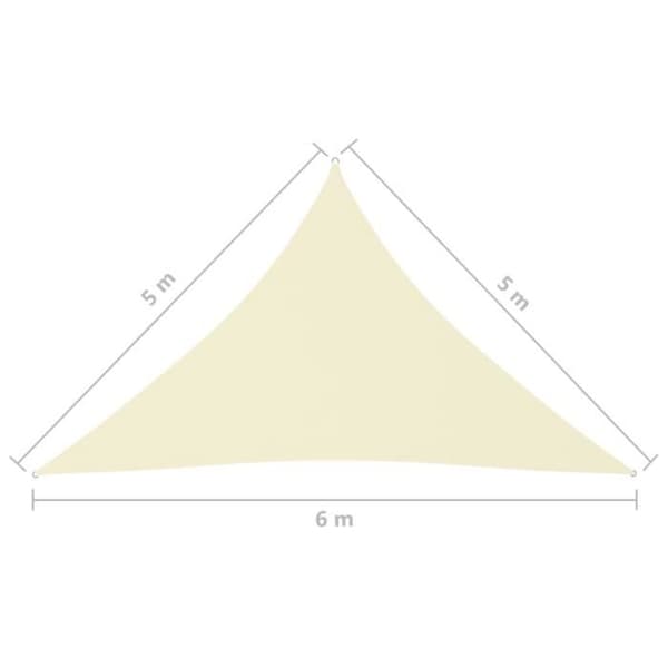 vidaXL Parasoll Segel Oxford Tyg Triangulär 5x5x6 m Kräm