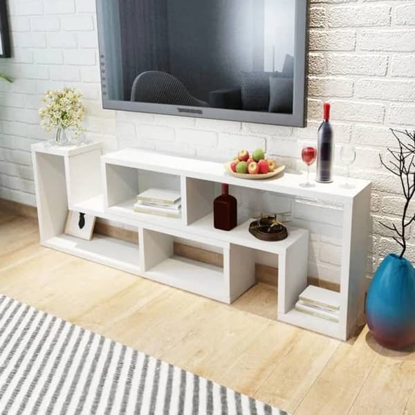 vidaXL Dubbel L-formad TV-möbel Vit 243066