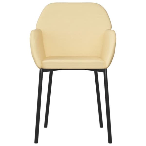 vidaXL Matstolar 2 st Creme Sammet 344710