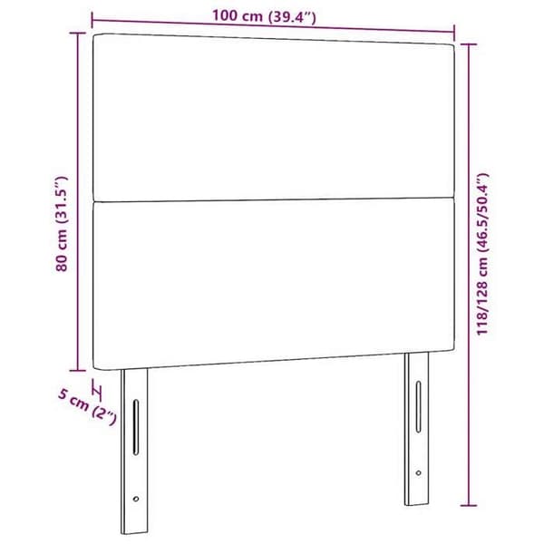 vidaXL Sänggavel Ljusgrå 100 cm Sammetstyg 3337720