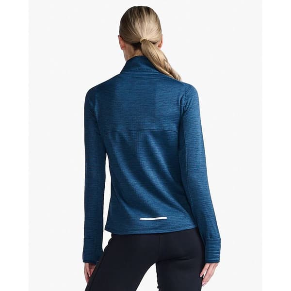 Långärmad tröja 1/4 zip dam 2XU Ignition - moonlight/vit reflekterande