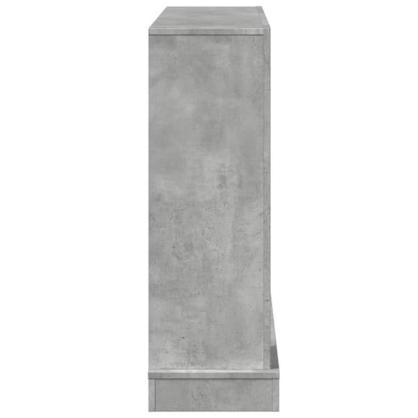 Grå betong eldstadsram 100x30x87,5 cm ingenjörsträ
