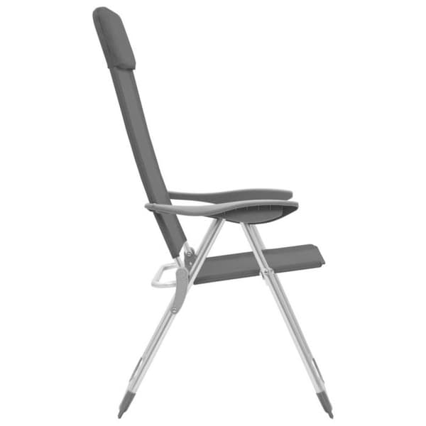 vidaXL hopfällbara campingstolar 4 st Grå aluminium